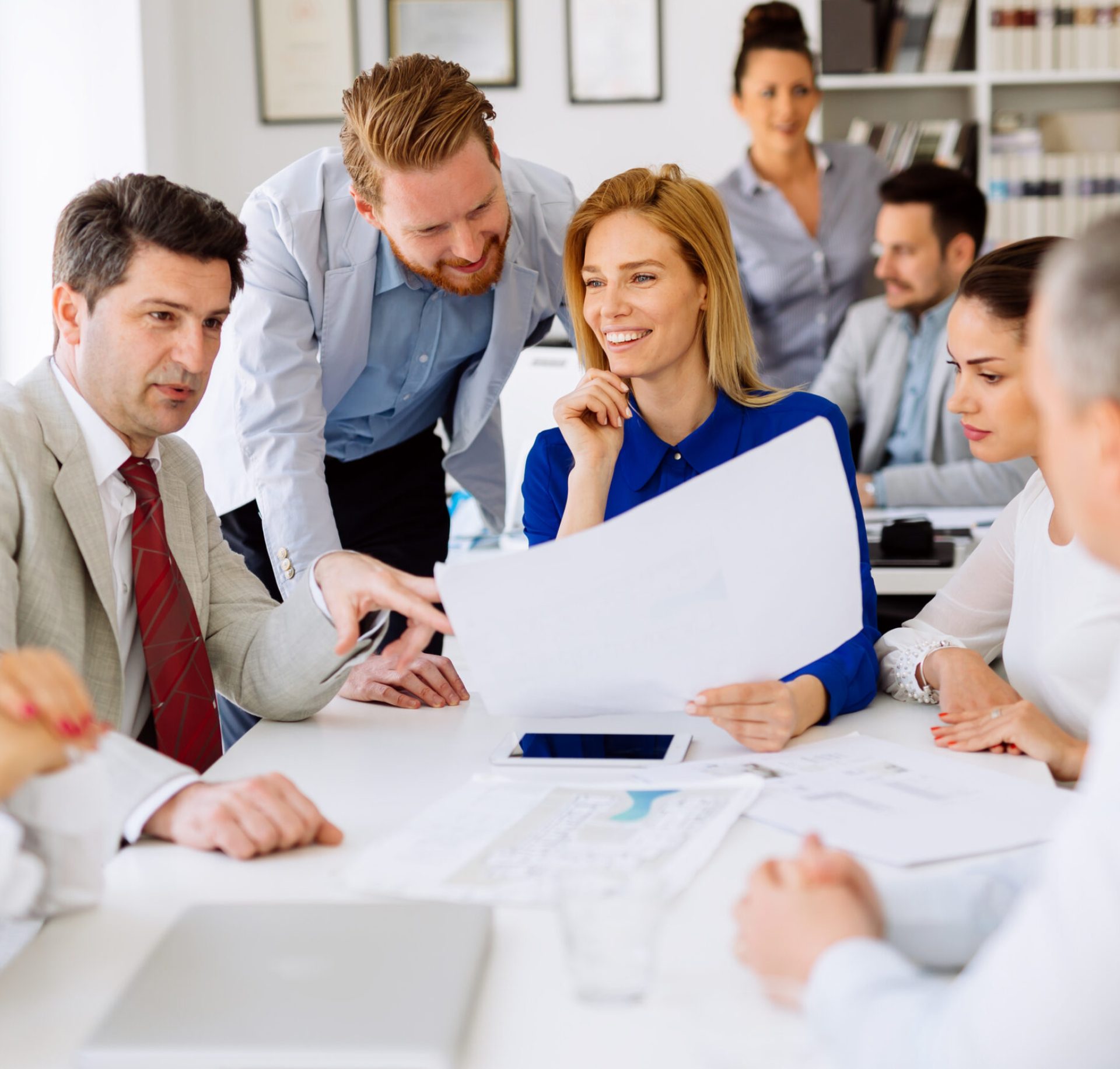 Business people meeting and a busy day at the office