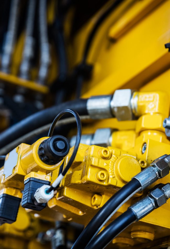 Industrial machine close-up. Modern technology, railway industry.